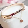 Hot Rose Gold Edelstahl Armbänder Armreifen Weibliche Herz Für Immer Liebe Marke Charme Armband für Frauen Berühmte Schmuck