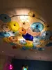 Lampadari moderni in cristallo Luci a LED Apparecchio Montaggio a superficie rotondo Fiori in vetro di Murano Lampada da soffitto Corridoio Corridoio Asile Lampadario Luce