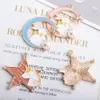 Moon Star Rabbit Horse Enamel K guldpläterad Skriv ut Charms Pendants för handgjorda DIY Örhängen Halsband Nyckelring Smycken Tillbehör