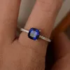 Mode Ring Grote Vierkante Hemelsblauwe Stenen Ringen Voor Vrouwen Sieraden Bruiloft Verlovingscadeau Ingelegde Stenen Ringen