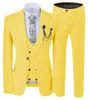 Nowe przybysze różowe mężczyźni Slim Slim Fit One Button Groom Tuxedos Notch Lapel Groomsmen Suits 3 sztuki Party Wedding Blazer Vest Pan269Q