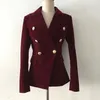 Jackets femininos 2022 de alta qualidade fivela de metal clássico clássico de peito de veludo liso de gabarito de veludo preto vermelho royal azul escuro escuro