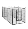 Praktisk varmförsäljning 24 "Hund Pet Plame Heavy Duty Metal Exercise Staket Hammigrid 8 Panel Silver