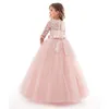 Girls Gown Princess Dress 5 Цветов с длинной рукавом длинные юбки лук