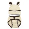 Wholesale- and winter new hat creative animal model baby knitting set bear knitting wool hat and trousers two-piece set hat