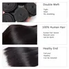 Malaysian Straight Hair 13X4 Lace Frontal Bundles 3 Remy Human Hairs Bundles With Closure Free Part Natural/Jet Black