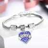 45 types diamant amour coeur Bracelet membre de la famille meilleurs amis cristal Bracelet femmes breloques bracelet bijoux