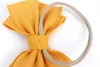 Gratis DHL 16 färger Söt Big Bow Hairband Baby Girls Toddler Kids Elastiska Headband Knuted Nylon Turban Head Wraps Bow-Knot Hårtillbehör