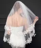 Vele de mariage de la mariée à deux couches avec peigne en dentelle applique Edge WhiteivoryChampagneblack Accessoires de cheveux en tulle Veille de mariage pour BR4554855