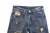 High Street Fashion Mens Jeans Vintage Straight Fit Förstörda Rippade Jeans Homme Hip Hop Punk Pants Klassiska Män