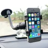 Dual Clip Car Mount Holder 360 Degree Bil Vindruta Mount Mobiltelefon Stativ Sugkopp För GPS Mobiltelefon Iphone Fri frakt