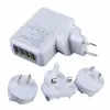 AB AU ABD Birleşik Krallık Tak 4 Port USB Duvar Şarj Iphone Ipad Samsung HTC için 2.1A 10W Taşınabilir Seyahat Şarj Güç Adaptörü