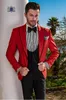 Moda Noivo Smoking Pico Lapela Slim Fit Groomsmen Mens Vestido De Casamento Excelente Homem Jaqueta Blazer 3 Peça Terno (Jacket + Pants + Vest + Tie) 1662
