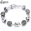 Charm Bracelet Silver Plated Hollow Murano Beads Fit Hot Selling Original Pandora Bracelets for Women Jewelry