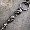 Metal 3 lager skruvring Rock Punk Key Kedjor Clip Hip Hop Jewelry Pants Keychain Wallet Chain246o