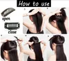 Women straight clip in extensions full head ponytail hair like human longht 22inch6754172