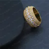 Nya Gold Silver Colors Ice Out CZ Rings för män Kvinnor Fashion Bling Hiphop Jewelry Pop Hip Hop Zircon Ring1362190