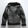 Diagonal Zipper 5XL 4XL Största Storlek Avirexfly Sheepskin Äkta Läder Jackor Lapel Neck Lamb Fur Foder Air Force Flight Leather Jackor