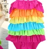 Baby Girls Rainbow One Piece Swimwear Swimsuit Piękne Cute Dress Bikini Swiming Beach Nosić kostki kąpielowe dla dziewczyn