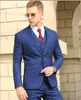 Tuxedos Royal Blue Groom Lapel Groomsman Wedding 3 Piece Suit Nouveau Mode Hommes Affaires Prom Jacket Blazer (Veste + Pantalon + Cravate + Gilet) 2296