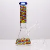 10in favo de mel decalques copo bong fumar cachimbo reciclador Dab Rig copo 1 downstem transparente 1 tigela transparente