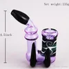 Individualization Glass Bong with 2 Black Antenna Water Bubbler Hookahs Colorful Smoking Oil Burner Manual Blowing