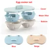 Forno per uova in camicia a microonde BPA Lavabile in lavastoviglie Doppie grotte Macchina per uova in camicia Doppie tazze Cuocitore per uova Gadget da cucina a vapore238d