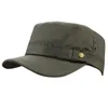 Mens Heren Zomer 100% Katoen Buitensporten Running Cadet Flat Top Twill Corps Peaked Military Army Travel Baseball Cap Hat Caps Hoeden