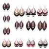 Fußball Sport Pu Leder Ohrringe Rugby Pailletten Blatt Amerikanische Flagge Ohrringe Frauen Dame Mode Accessoires Schmuck 7styles RRA2092