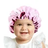 Baby Seidige Satin Motorhaube Einstellbare Schlaf Kappe Mädchen Nacht Turban Kinder Kopfbedeckung G99C