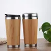 new A and B 450ml stainless steel mugs car cup can be reused bamboo cup coffee mugs or cup with cover Drinkware T2I50191-1