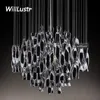 Creative Twisted Glass Strip Pendant Lamp Hotel Restaurant Hall Villa Duplex Living Room Luxury Customizable Suspension Hanging Light