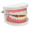 Fashion Hip Hop Lava Grillzs 18K Gold Plated Top &Bottom Vampire Teeth Grillz Rock Punk Rapper Accessories with 2 Silicon Molding 261E