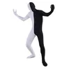 Seksowny mężczyzna chudy catsuit kostiumy mężczyzna patchwork kolor spandex body zentai kombinezony cosplay plus rozmiar s ~ 3xl