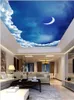 Sur mesure 3D Photo papier peint Les plafonds style de peinture ciel nocturne salon murale plafond de la chambre de lune
