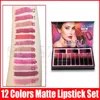 Hudamoji lip make-up set 12 kleuren matte lipstick crème lippen make-up langdurige cosmetica limited edition lip kit