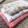 Niedliche Blumen-Haustier-Schlaf-warme Pfotenabdruck-Handtuch-Hundekatze-Welpen-Fleece-weiche Hundedecke-Haustier-Hundebett-Matte