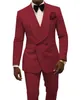 Groom Tuxedos Groomsmed Groomsmen Shawl Lapel Men Suits Wedding/Prom/Dinner Man Blazer Bants Tie A372