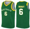 2019 Wereldbeker team Australië Basketball Jerseys 5 Patty Mills 12 Aron Baynes 8 Matthew Dellavedova 6 Andrew Bogut Aangepast bedrukt shirt