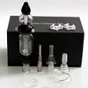 3 Color Nectar Collector Kits Hookahs with Titanium Nail Dab Straw Mini Nector Collectors Wax Dab Rigs Retail Box for Bong Smoking
