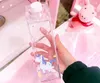 Bottiglia di latte di unicorno Tazza di latte trasparente Simpatico cartone animato Cavallo arcobaleno Bottiglia di succo d'acqua per caffè Bottiglie di latte di unicorno GGA1568