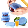 Silicone Stretch Suction Pot Lids Food Grade Fresh Keeping Wrap Seal Lid Pan Cover Nice Kitchen Accessories 6PCS/Set