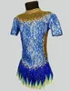 2020 nuovo disegno OEM servizio blu ginnastica costumi delle donne vestito bianco ritmico strass ginnastica body nuovi disegni per le ragazze