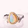 2019 Anello bellissimo ramo di albero Romantico di alta qualità colorato CZ grande gioiello opale per le donne anelli da dito anelli di nozze unici