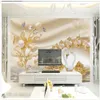 gioielli cigno fiore d'oro di lusso sfondi TV parete di fondo carta da parati moderna per soggiorno