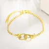 Wholesale-Bracelets 18K gold plated jewelry fashion Valentine's Day gift creative romantic European style handcuffs Bracelet