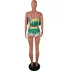 Kobiety Tie-Dye Flounce Swimsuit Bez Ramiączek Bikini Moda Top + Hipster Swimwear Gradient Kolor Off Ramię Falbala Wzburzyć Stroje kąpielowe