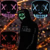 104 Ruble Halloween LED Przerażona maska ​​Macka Flashing LED Neon Light Maska na maskaradę ślubną Dekorację przyjęcia 8716078