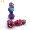 4.9 Inch Silicone Smoking Pipe glass water bongs moon astronaut shape dab rig hand pipe with glass bowl smoking accessories