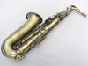 Alta qualidade não compactada pode customizável logotipo Alto saxofone bronze corpo antigo superfície de cobre e instrumento musical de saxofone plana com caso